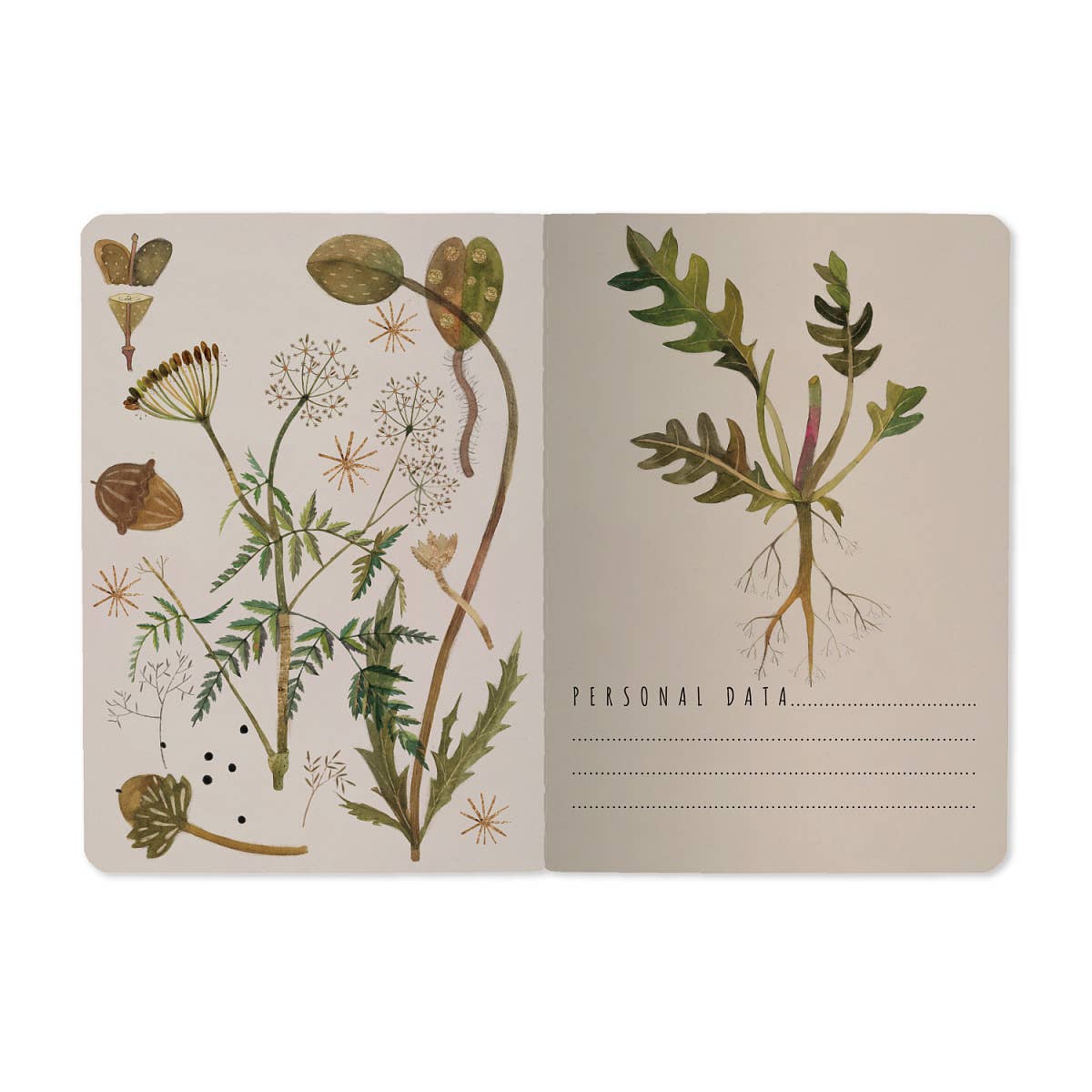 A6 Passport Notebook - Greens and Flowers