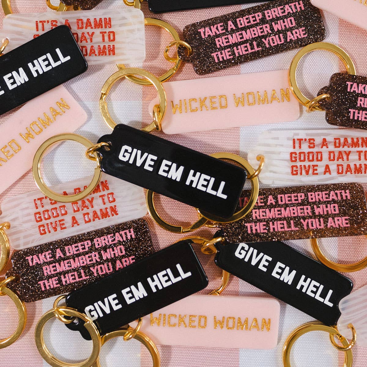 Wicked Woman Rectangle Keytag