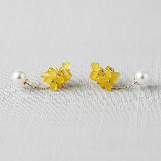 Camellia Flower Drop Earrings