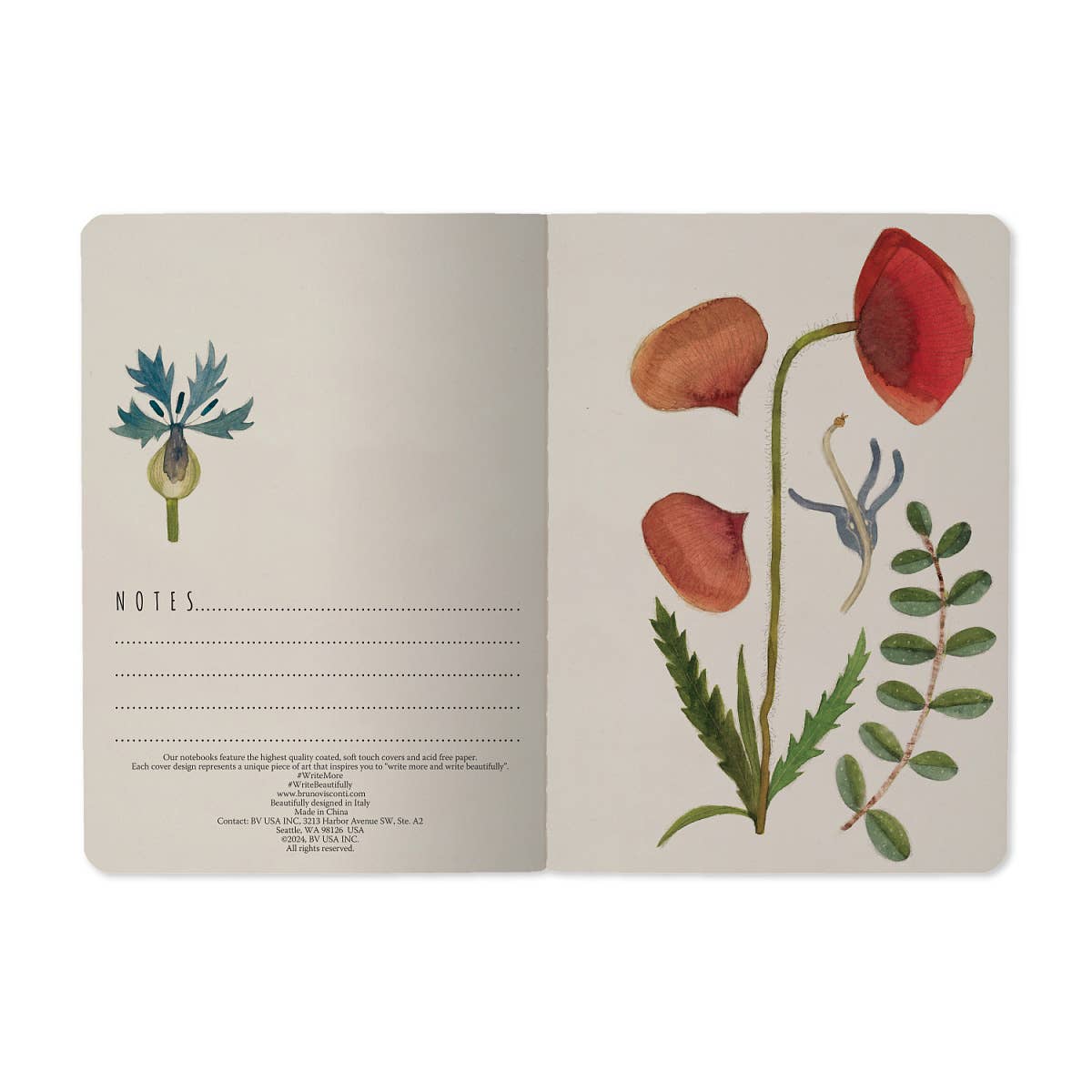 A6 Passport Notebook - Greens and Flowers