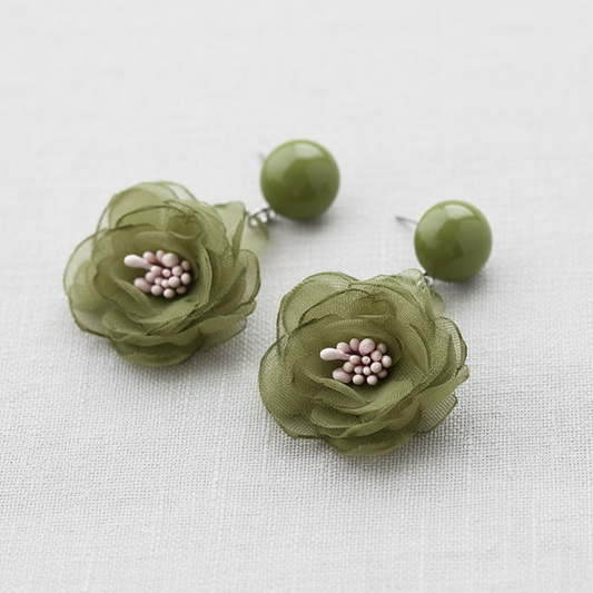 Chiffon Lace Floral Earrings