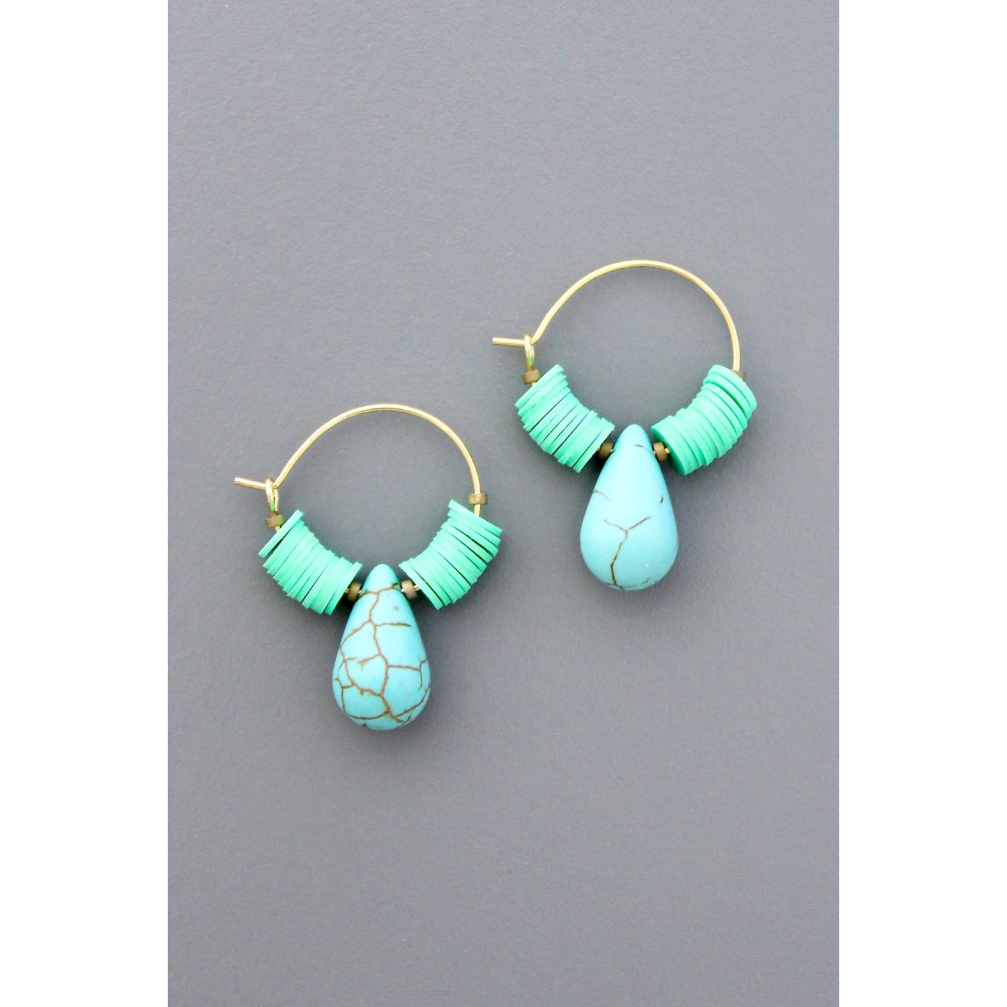 HYLE07 Mint and turquoise hoops