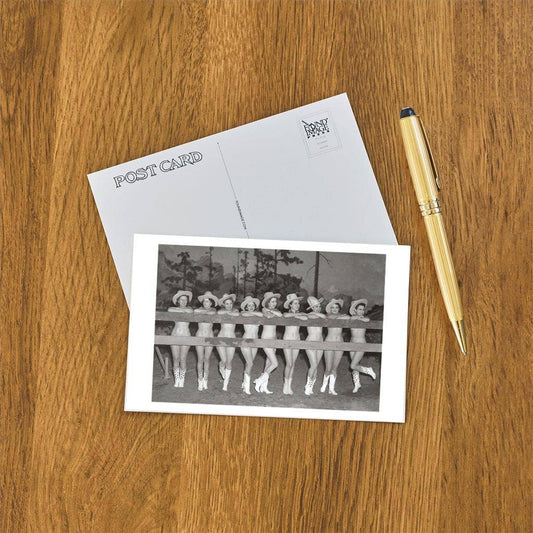 Postcard CG-96 Nude Cowgirls by Fence