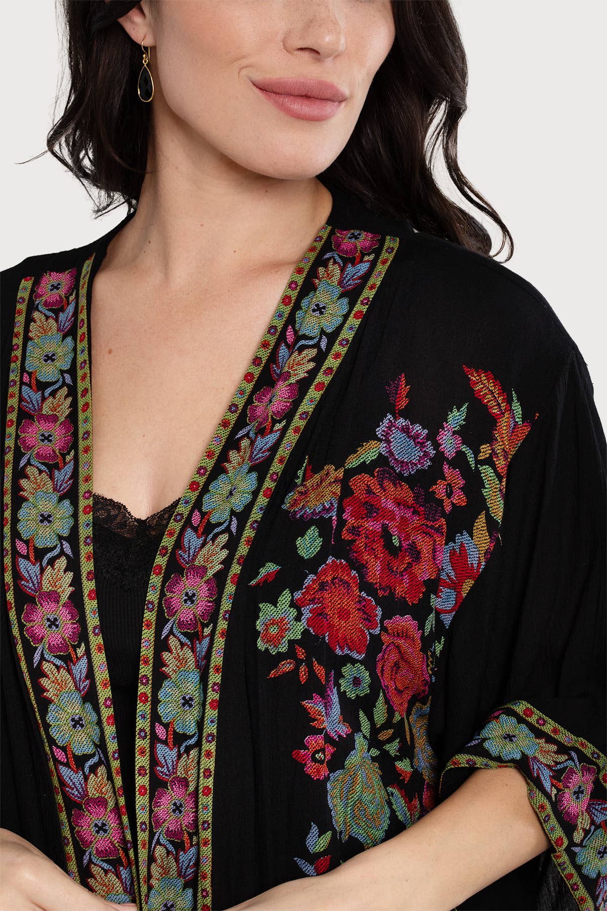 Secret Garden Duster Kimono: Black