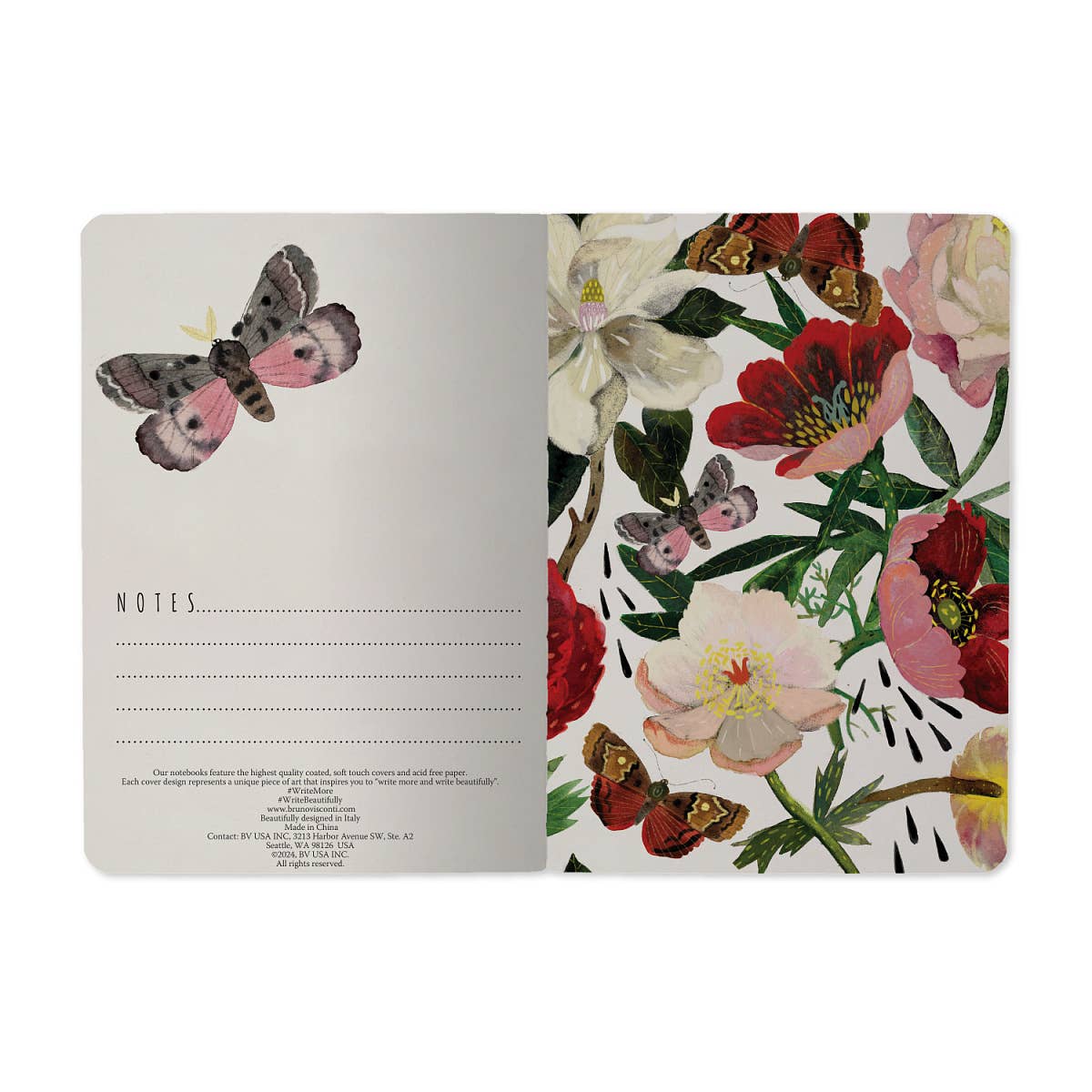 A6 Passport Notebook - Peonies