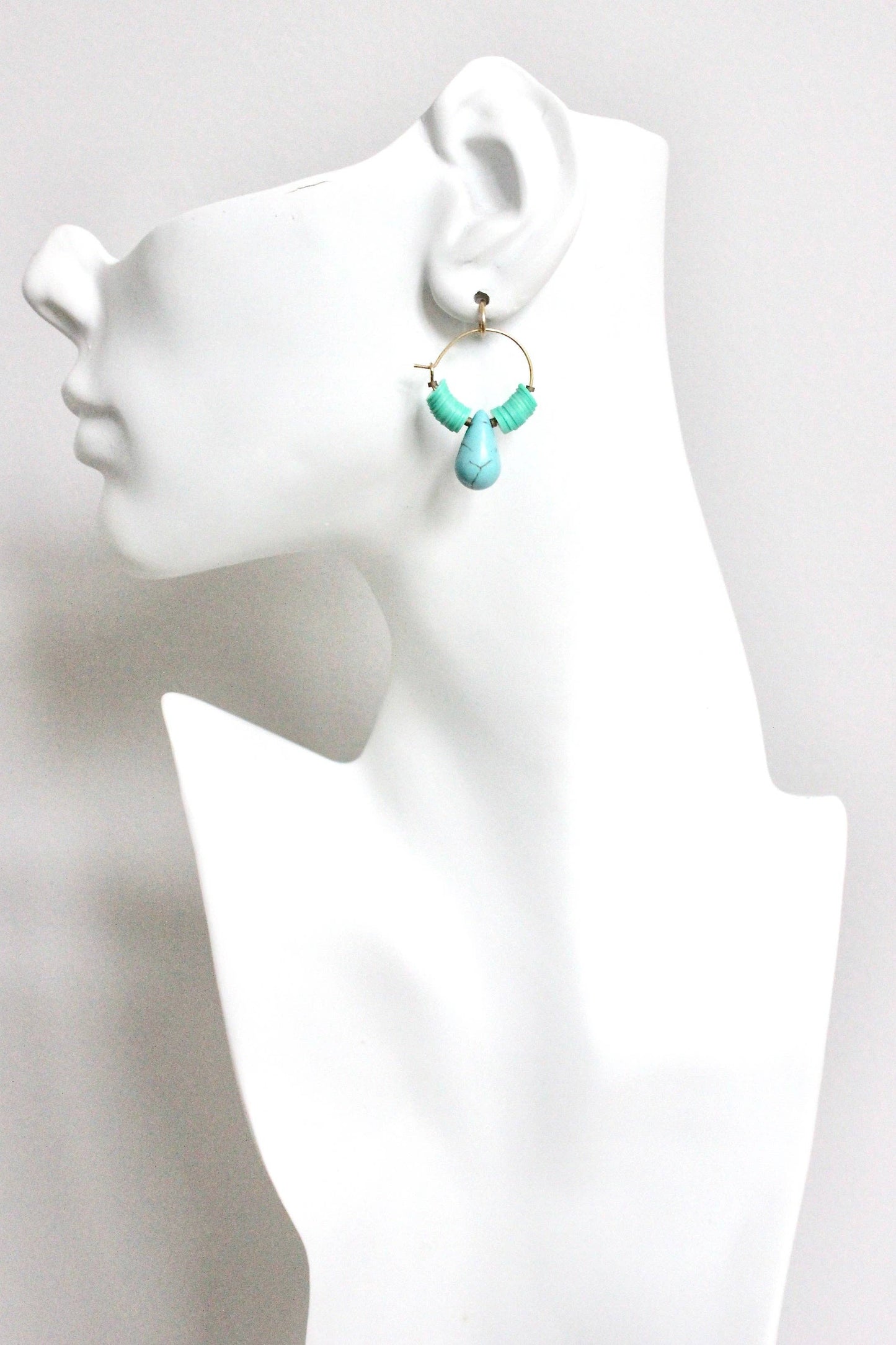 HYLE07 Mint and turquoise hoops
