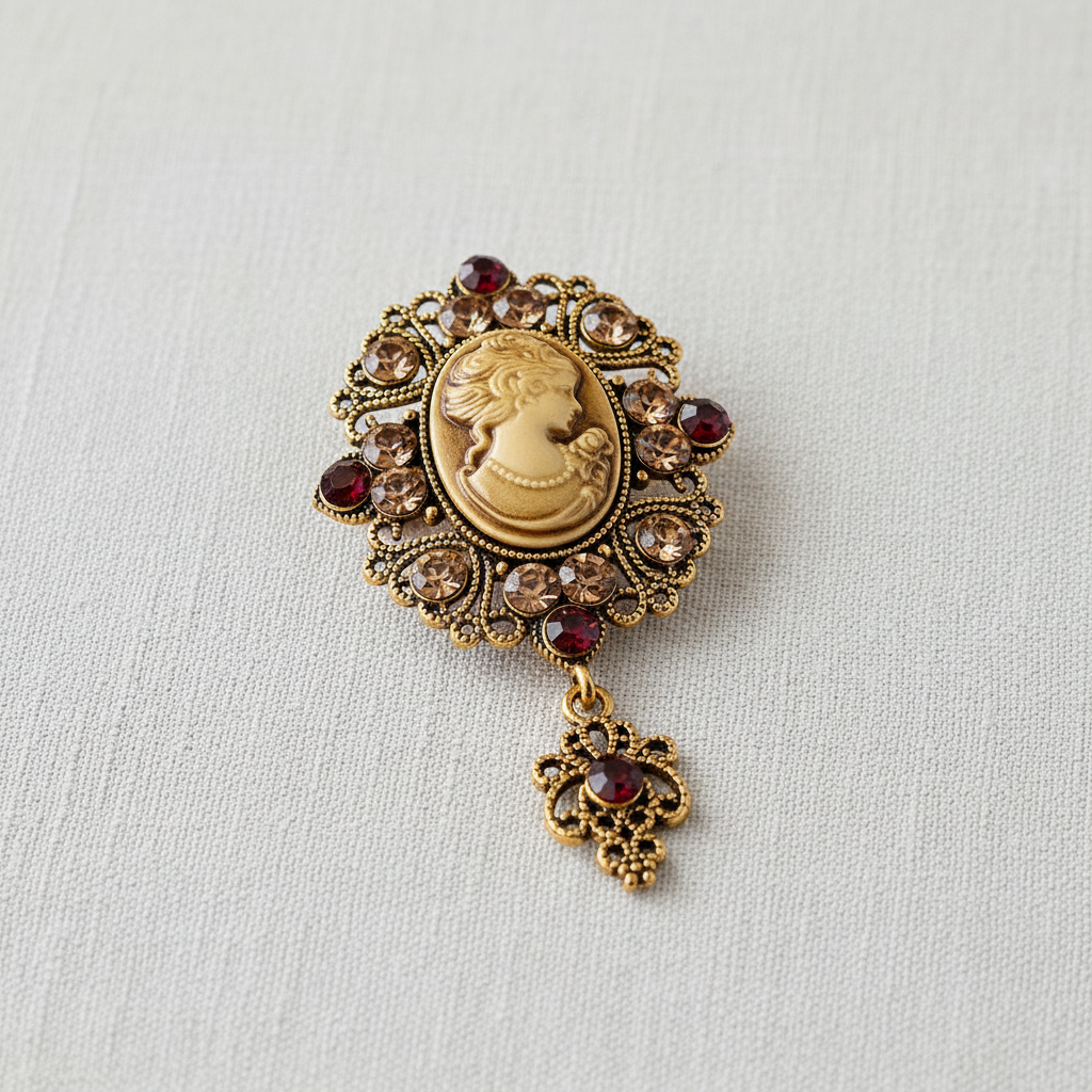 Medieval Cameo Brooch with Intricate Detailing