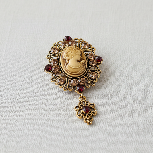 Medieval Cameo Brooch with Intricate Detailing