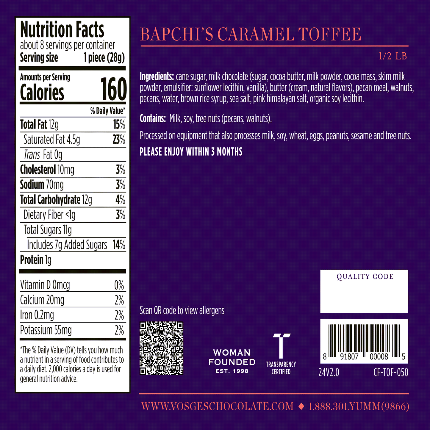 Bapchi's Caramel Toffee Chocolate Box - Gourmet, Small Batch