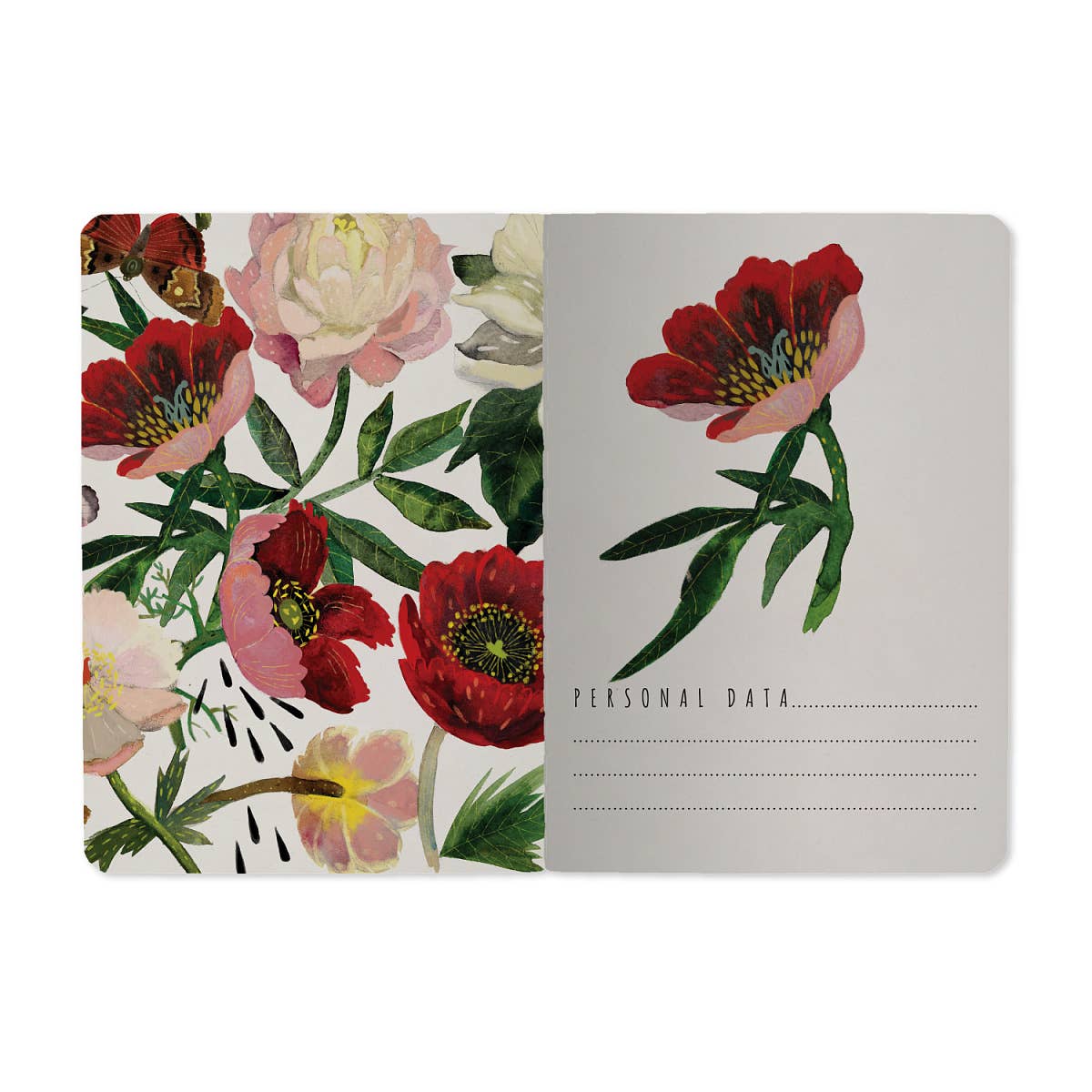 A6 Passport Notebook - Peonies