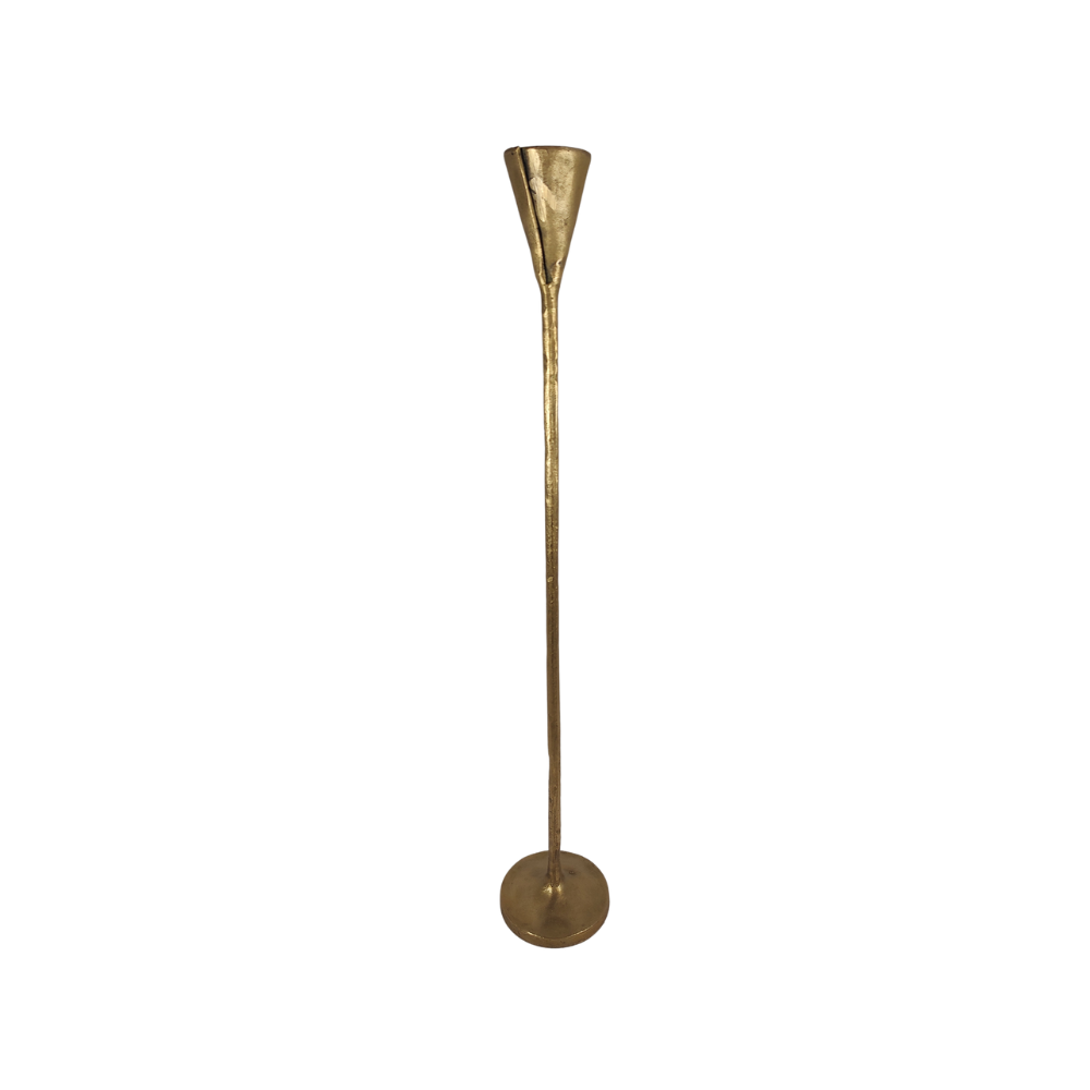 Tall & Thin Hand made Candle holder Brushed Brass