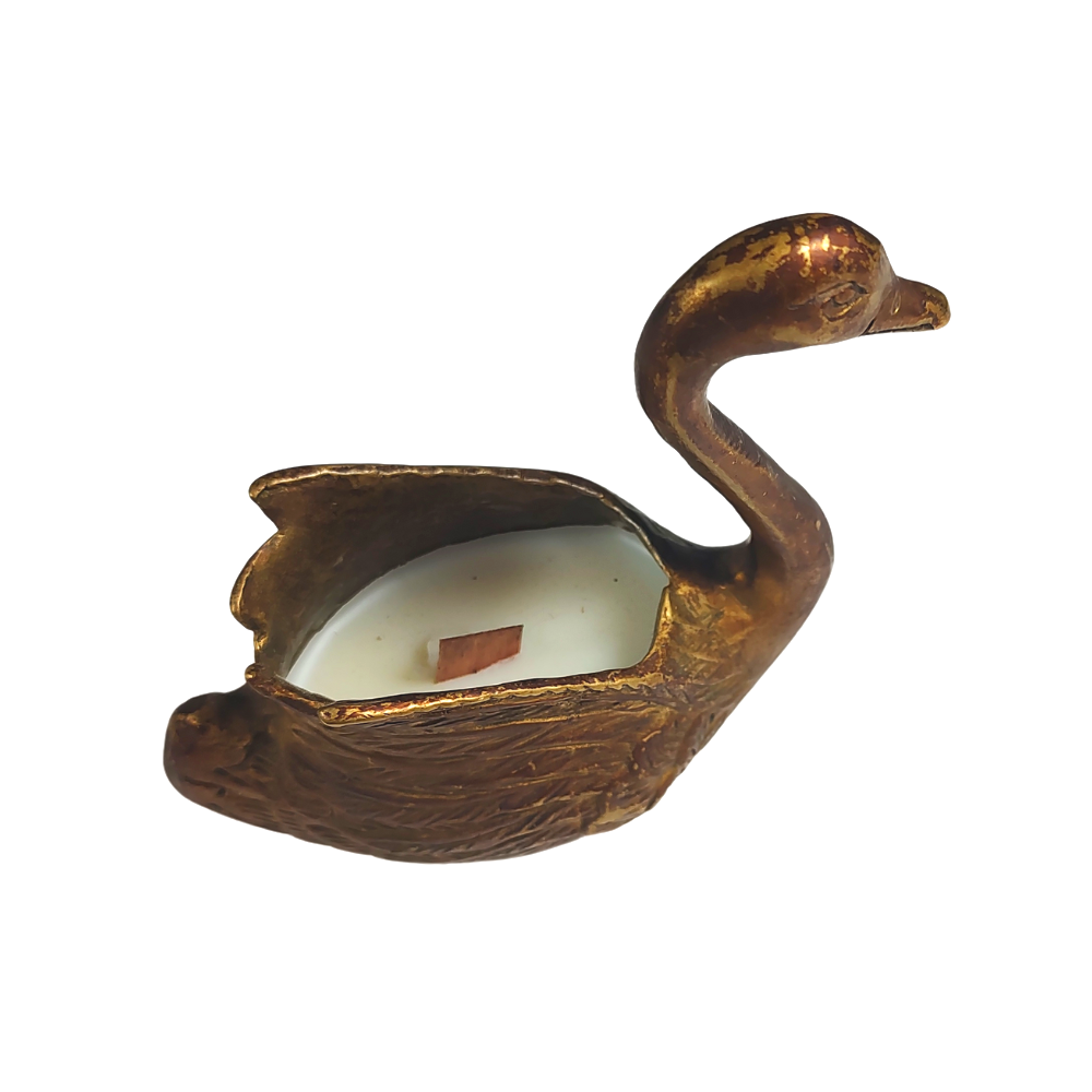 Athena - Small Swan Aged Brass