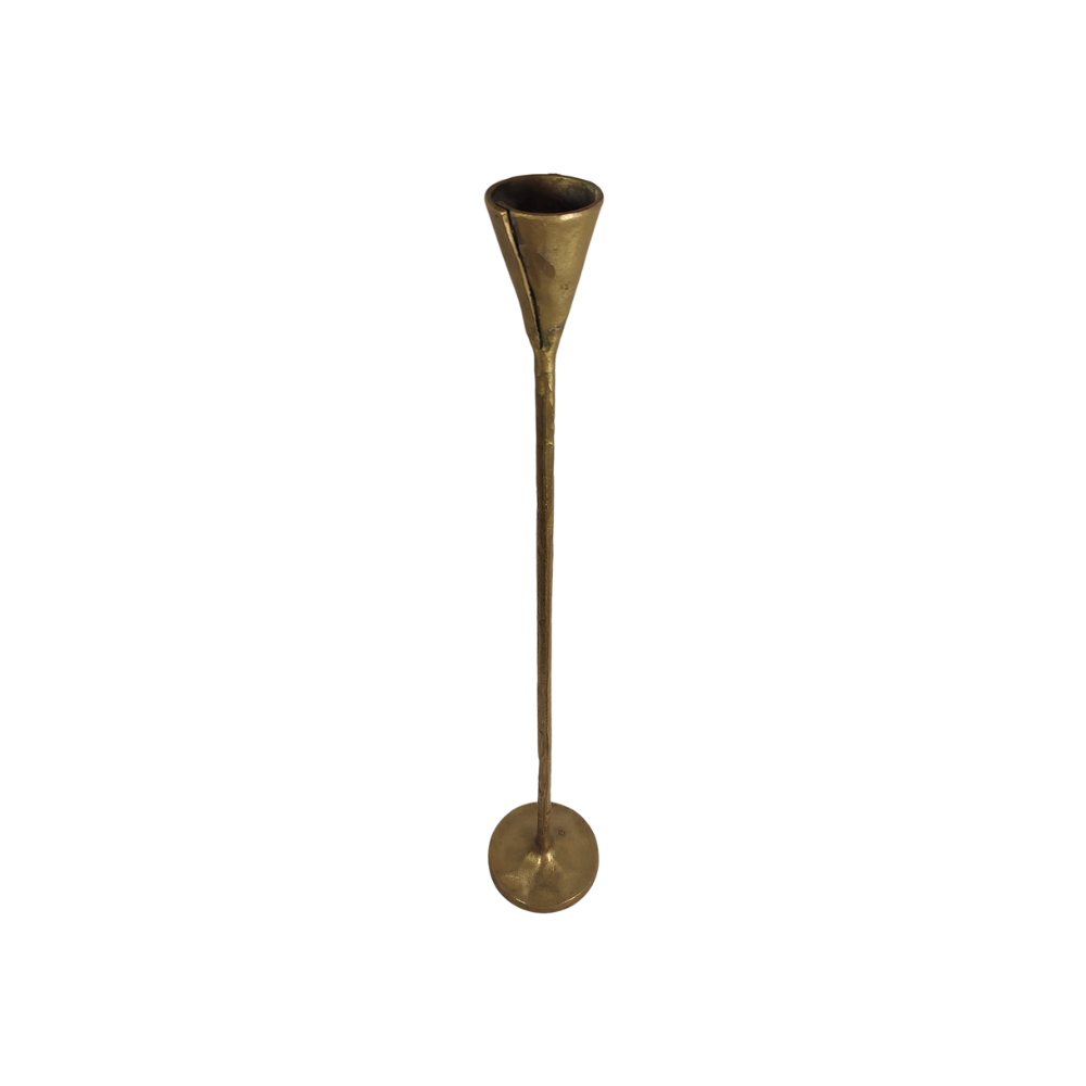 Tall & Thin Hand made Candle holder Brushed Brass