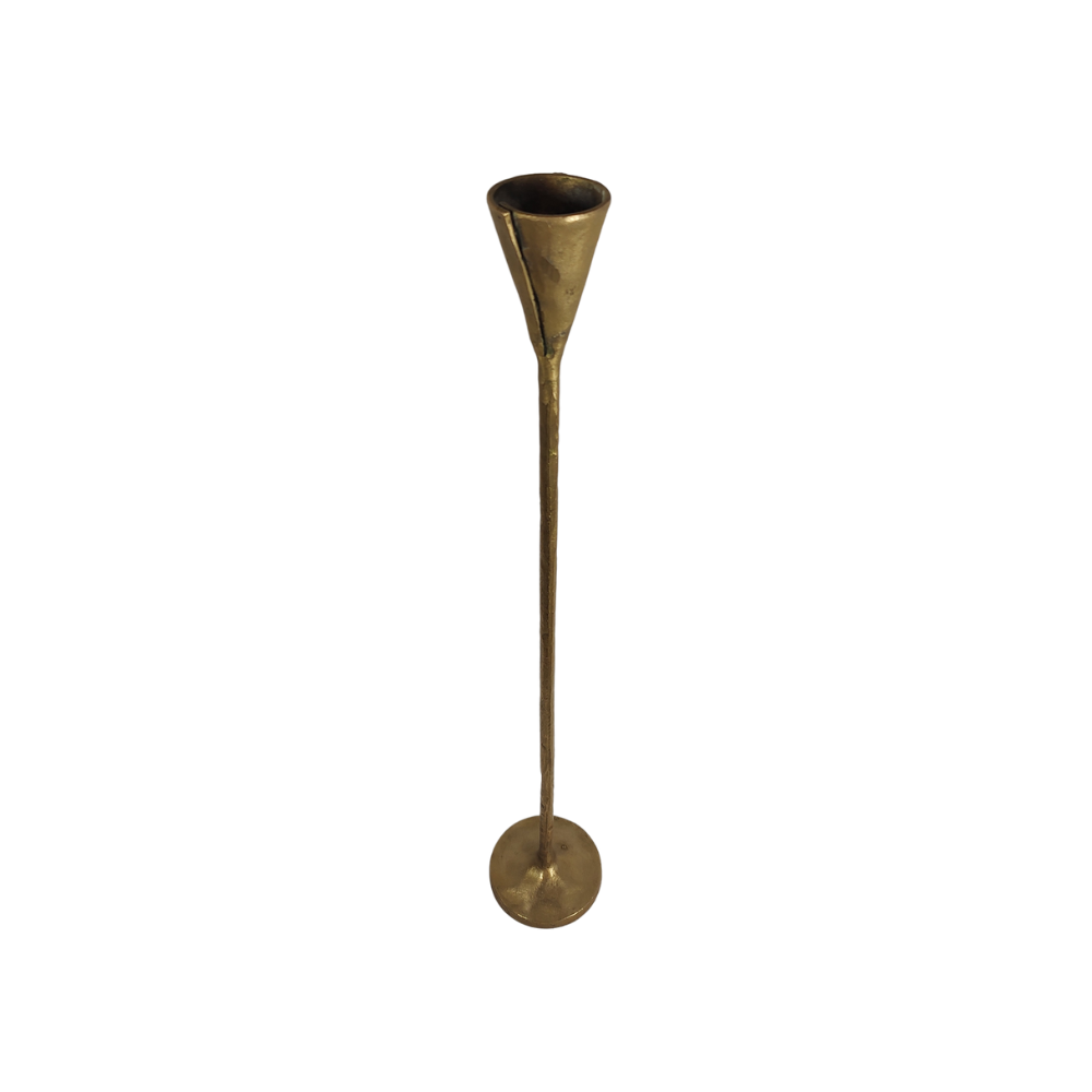 Tall & Thin Hand made Candle holder Brushed Brass