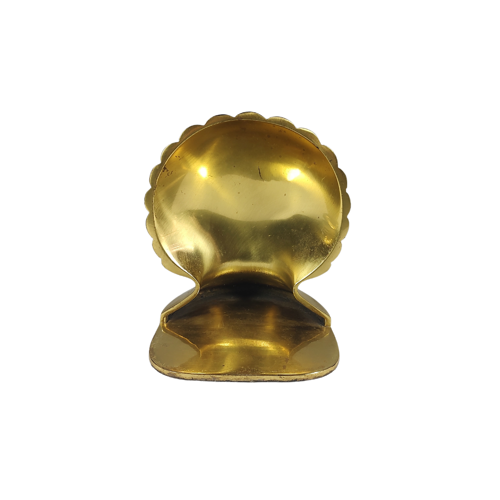 Pair of Decorative Brass Scallop Bookends / Door Stops