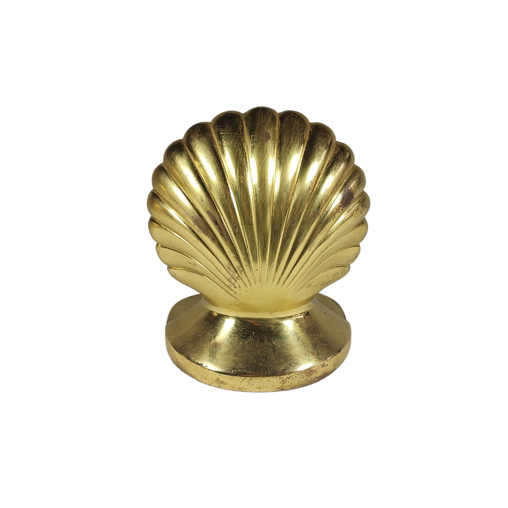 Pair of Decorative Brass Scallop Bookends / Door Stops