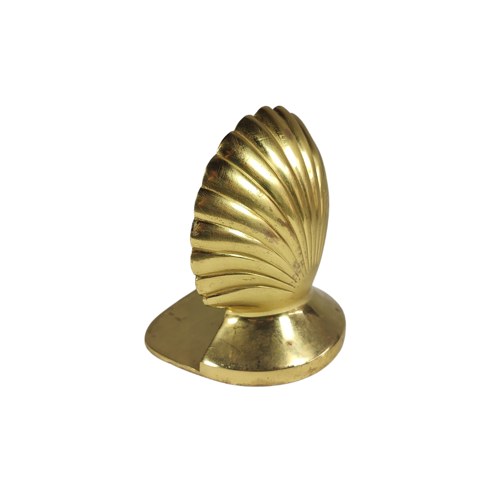 Pair of Decorative Brass Scallop Bookends / Door Stops