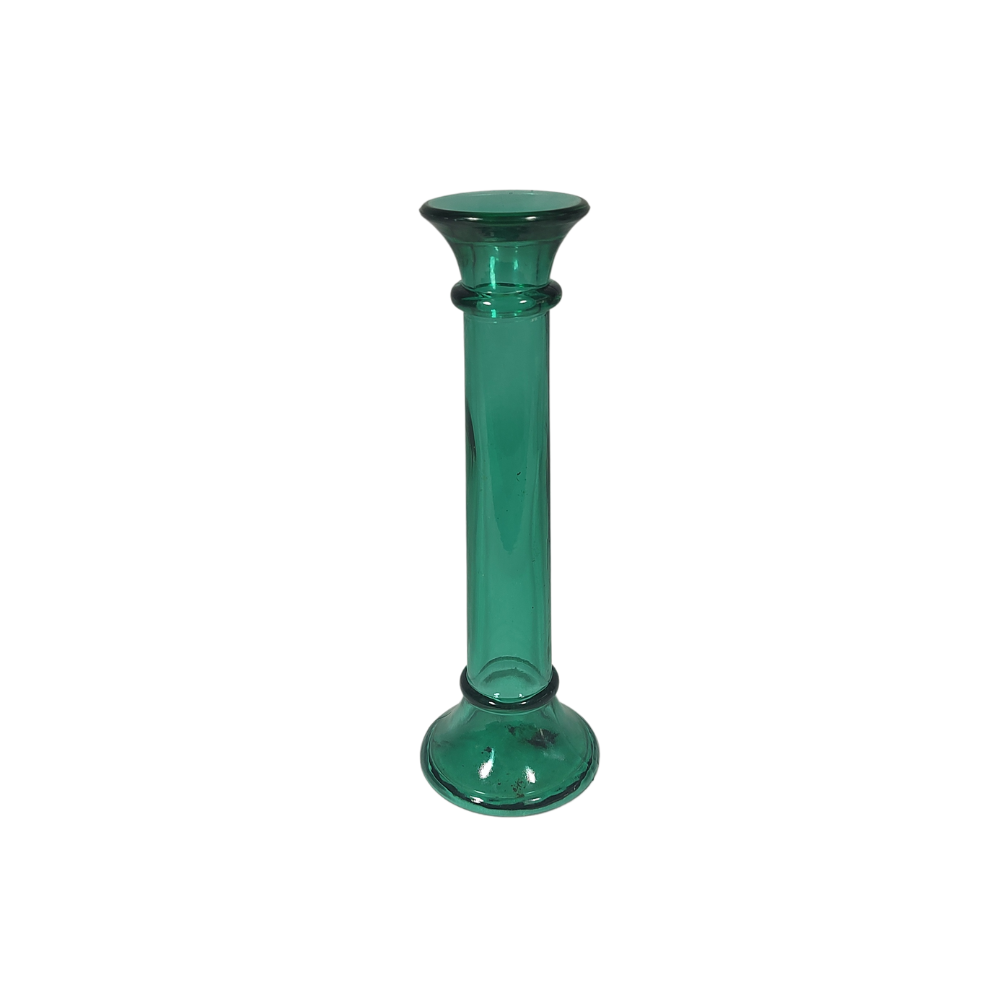 Vintage Green Glass Candle Holder