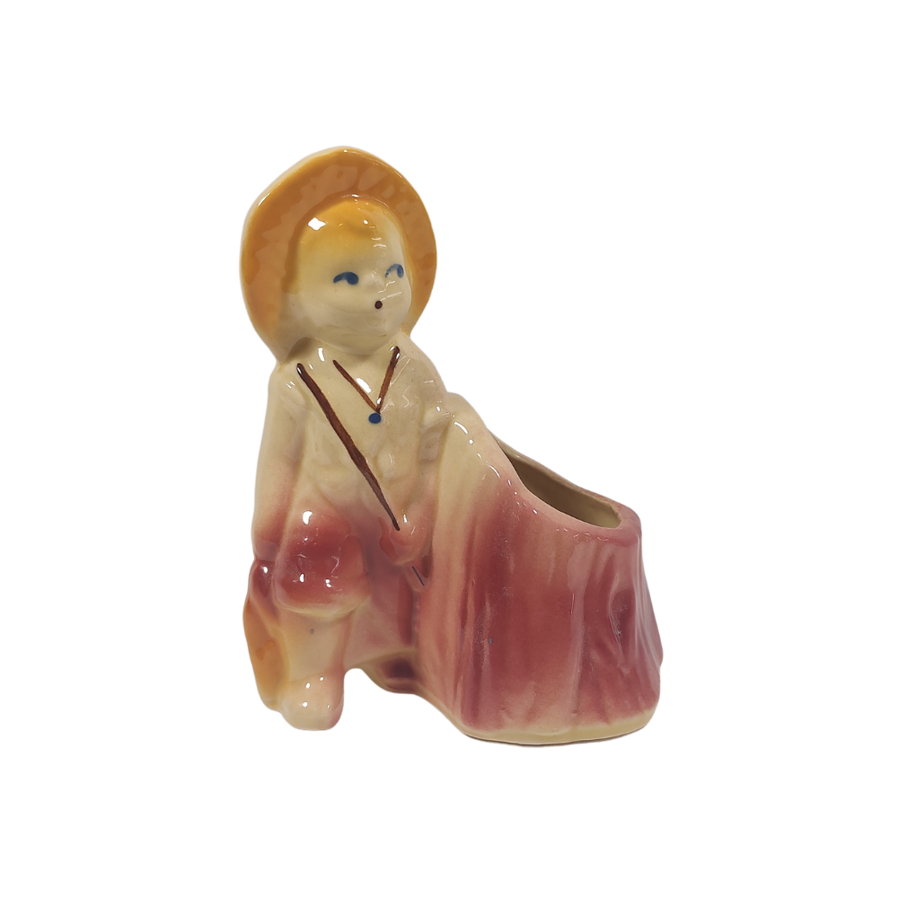 Vintage "USA" Porcelain "Little Fisherman" Match Holder
