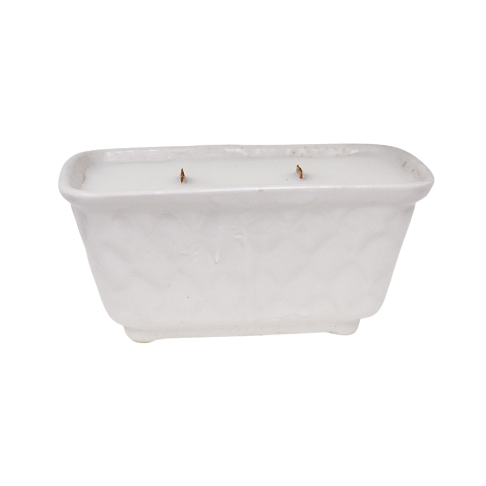 Dove White Mid Century Planter