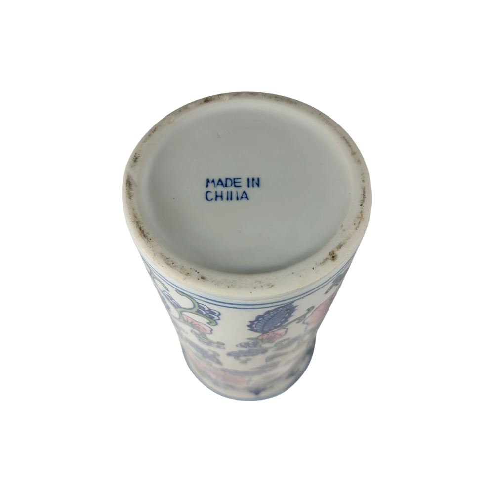 Grandma chic vibes! Blue and White Cylinder Vase Holder