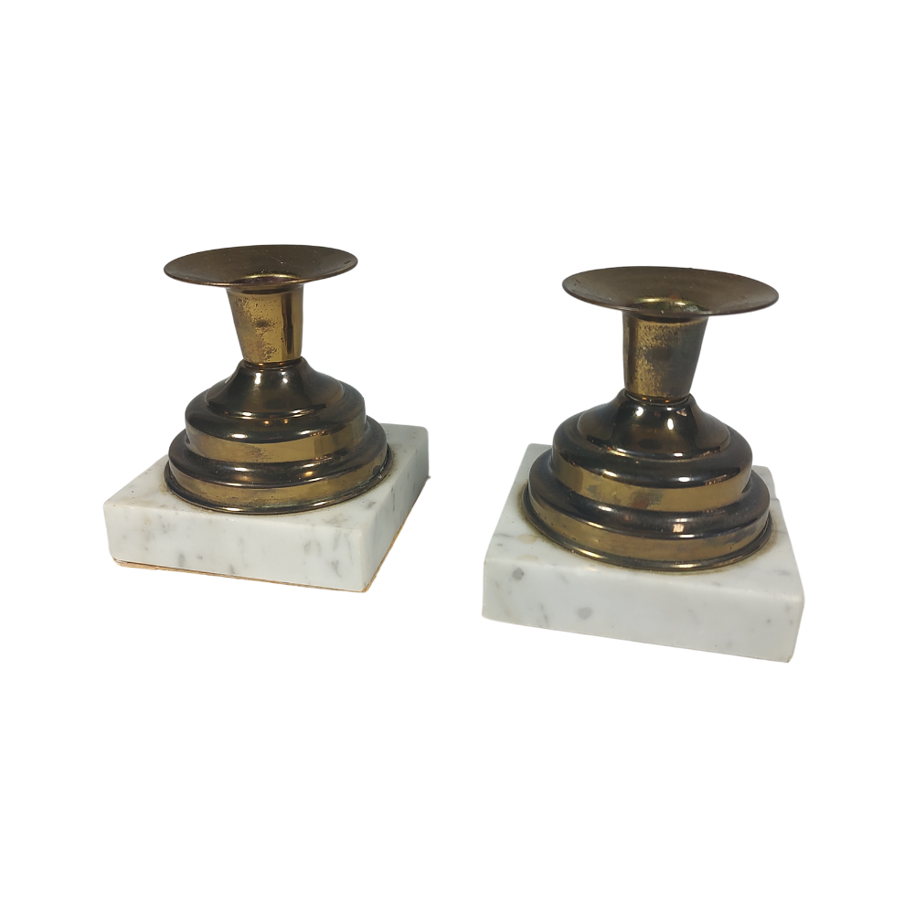 Brass and Marble Library- Chic Candle Holder