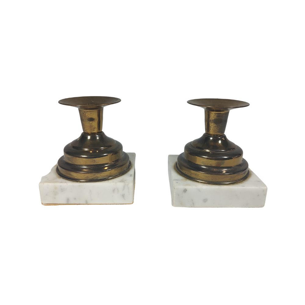 Brass and Marble Library- Chic Candle Holder