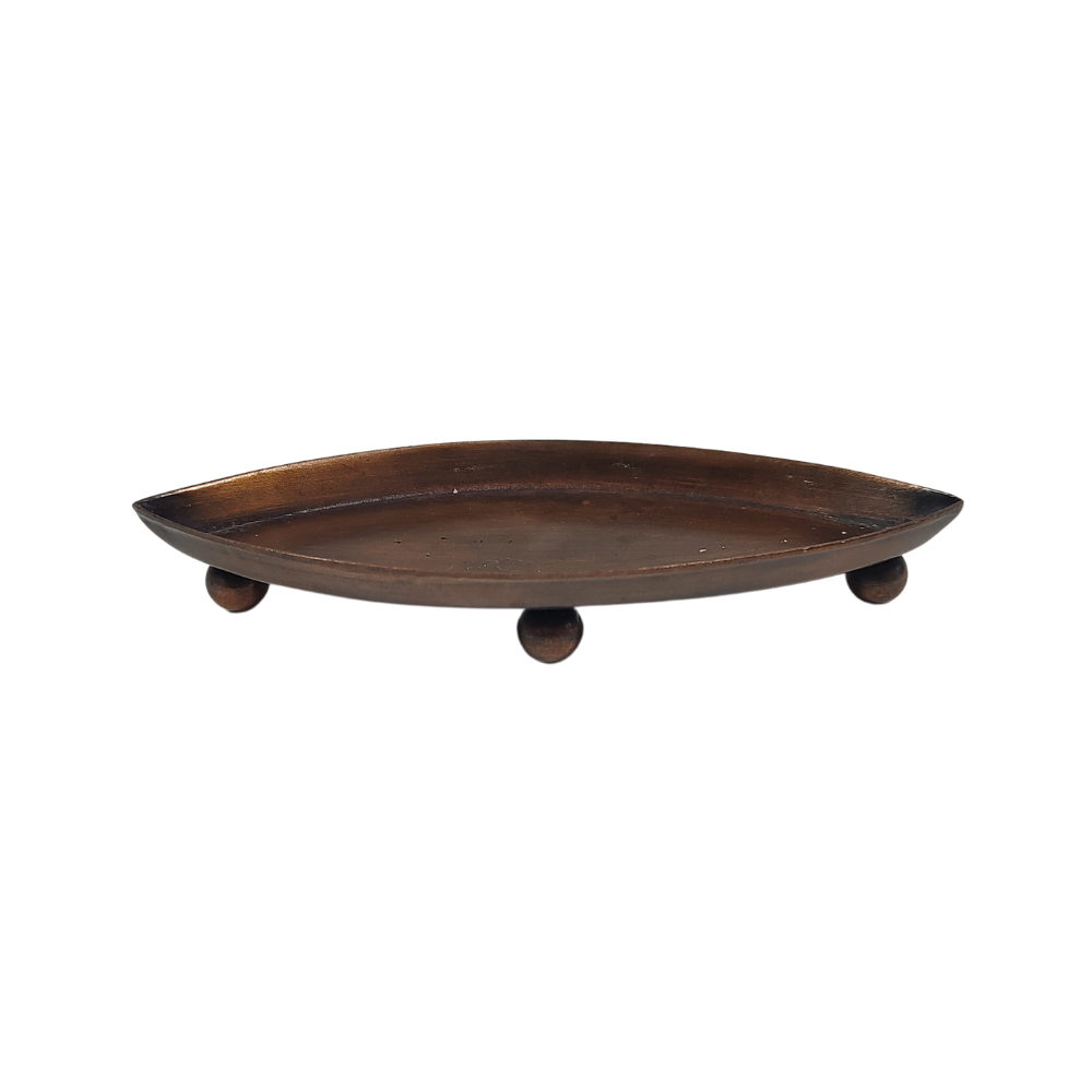 Metal Oval Footed Match Tray