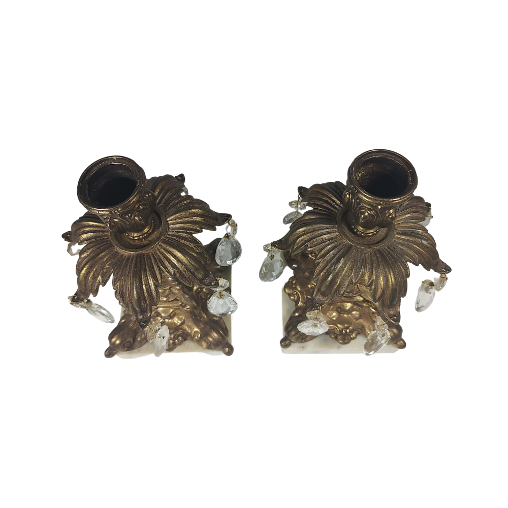 Italian Rocco Ornate Pair Bronze
