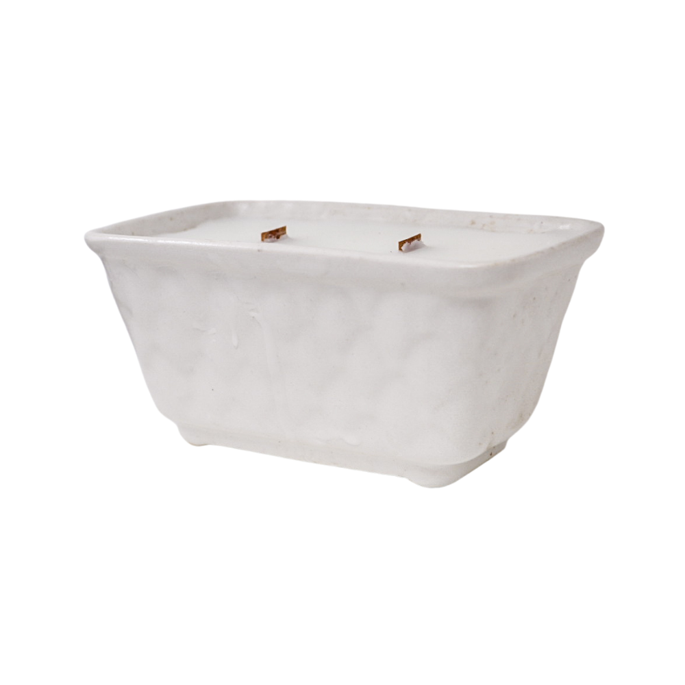Dove White Mid Century Planter