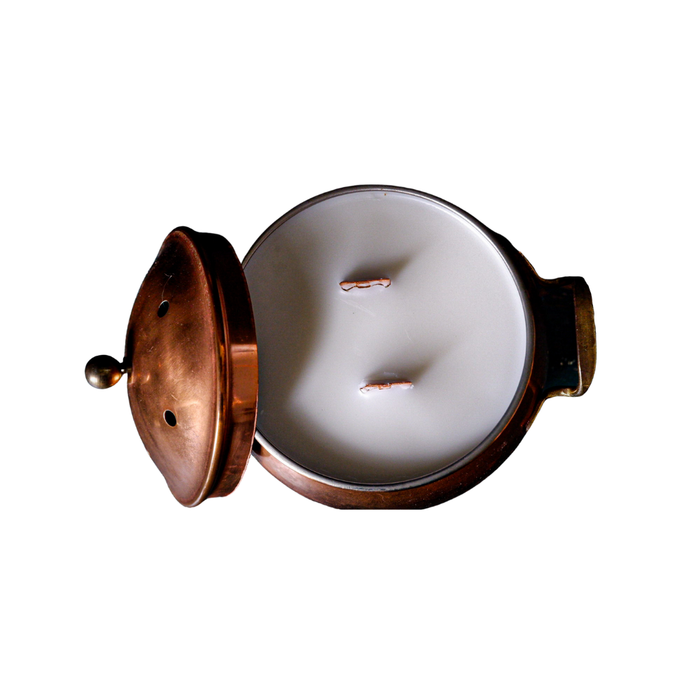 Aged Copper Incense Pot
