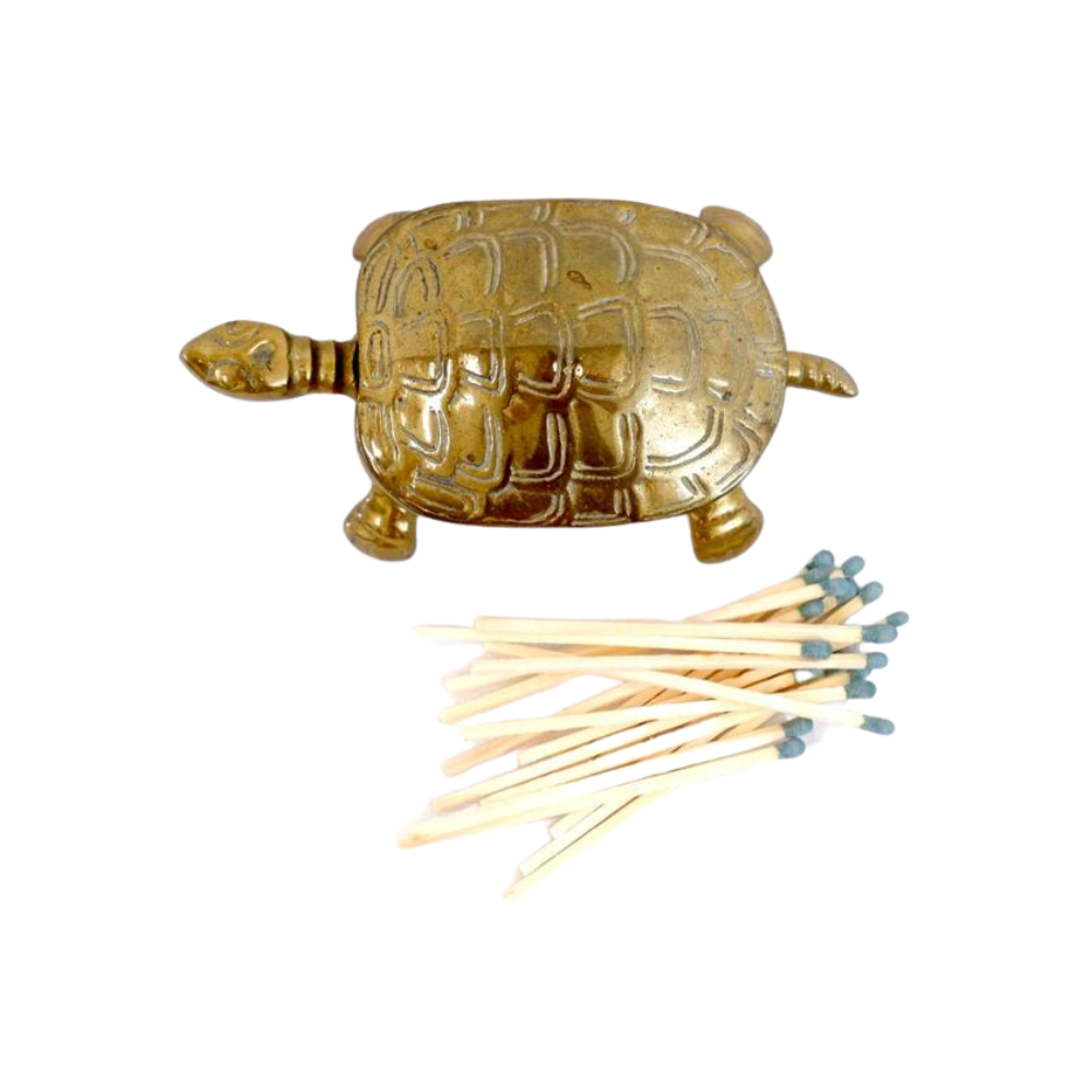 Brass Tortoise Stash Box/ Match Holder