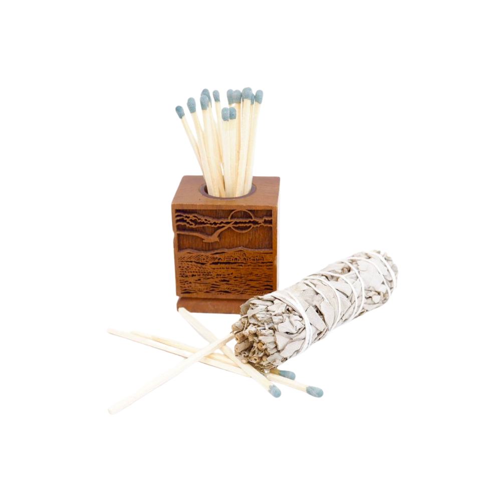 Wooden Candle/Match Holder 1970's Single