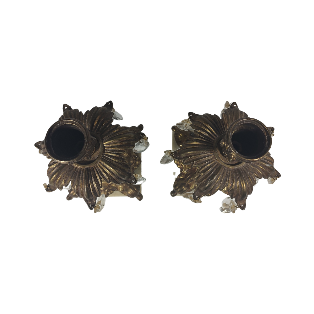 Italian Rocco Ornate Pair Bronze