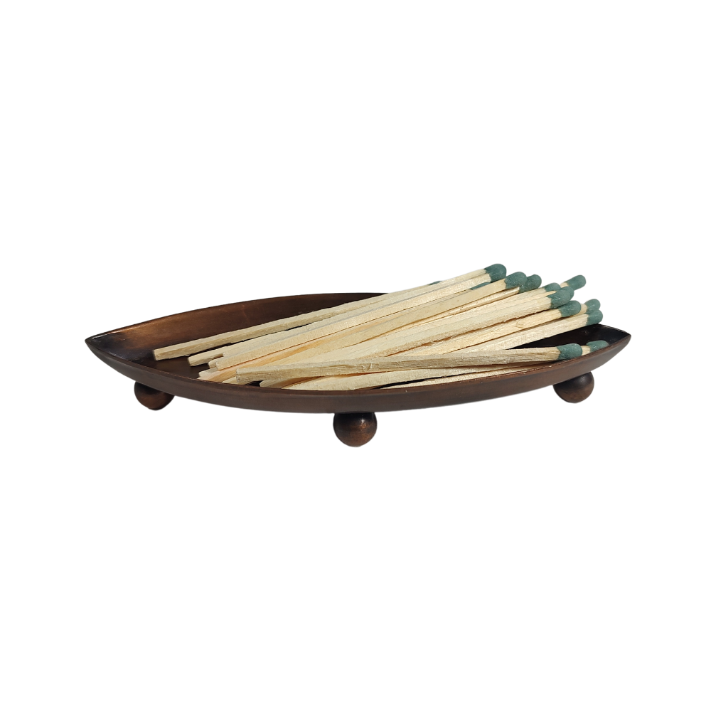 Metal Oval Footed Match Tray