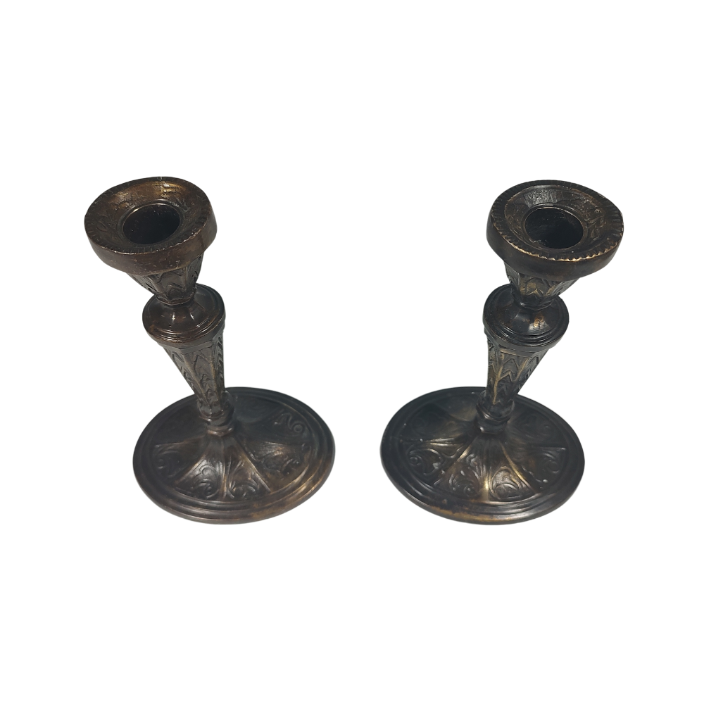Dark Bronze Vintage Candle Holders