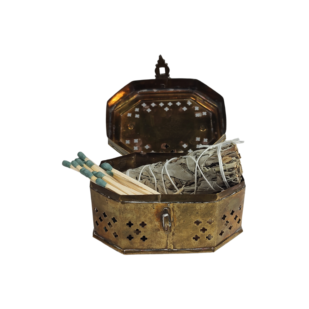Brass Trinket Box Match Holder
