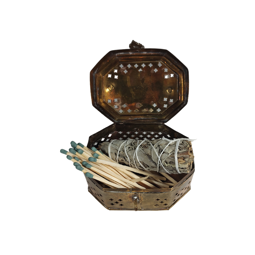 Brass Trinket Box Match Holder