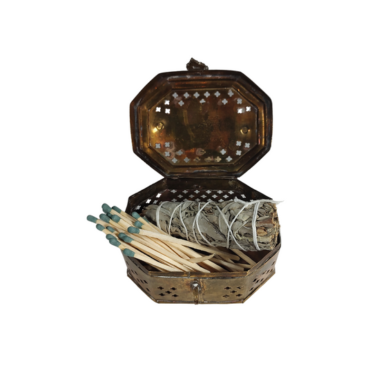 Brass Trinket Box Match Holder