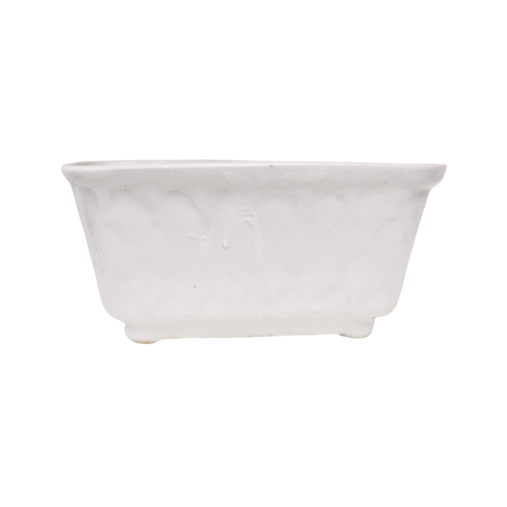 Dove White Mid Century Planter