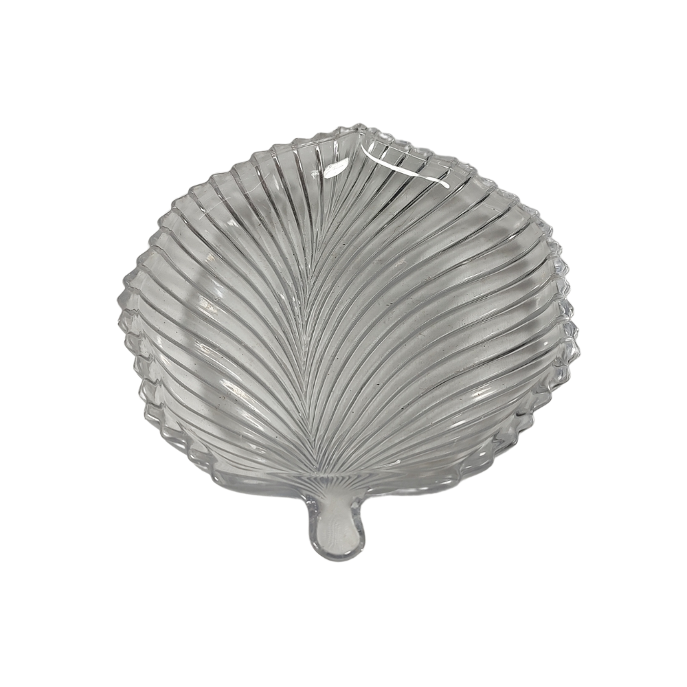 Crystal Tobacco Leaf Trinket Dish