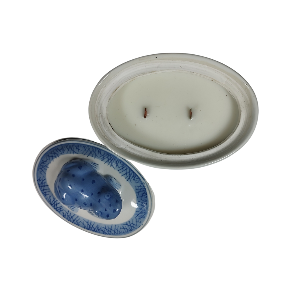 1960's Blue and White Frog Dish