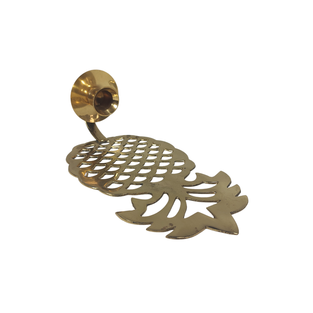 Polished Brass Lattice Pineapple Sconce