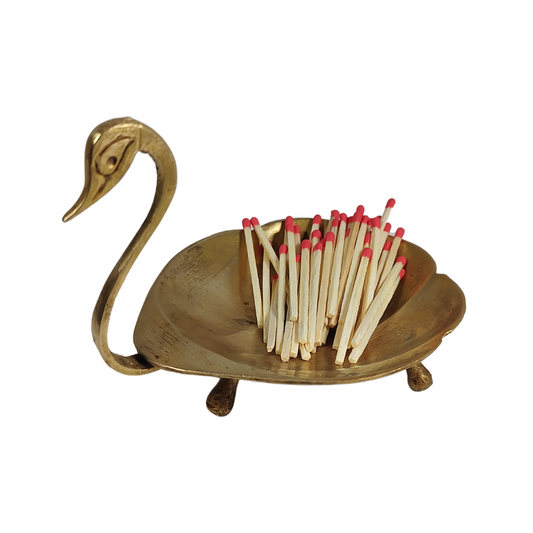 Indian Antique Brass Swan Jewelry Dish