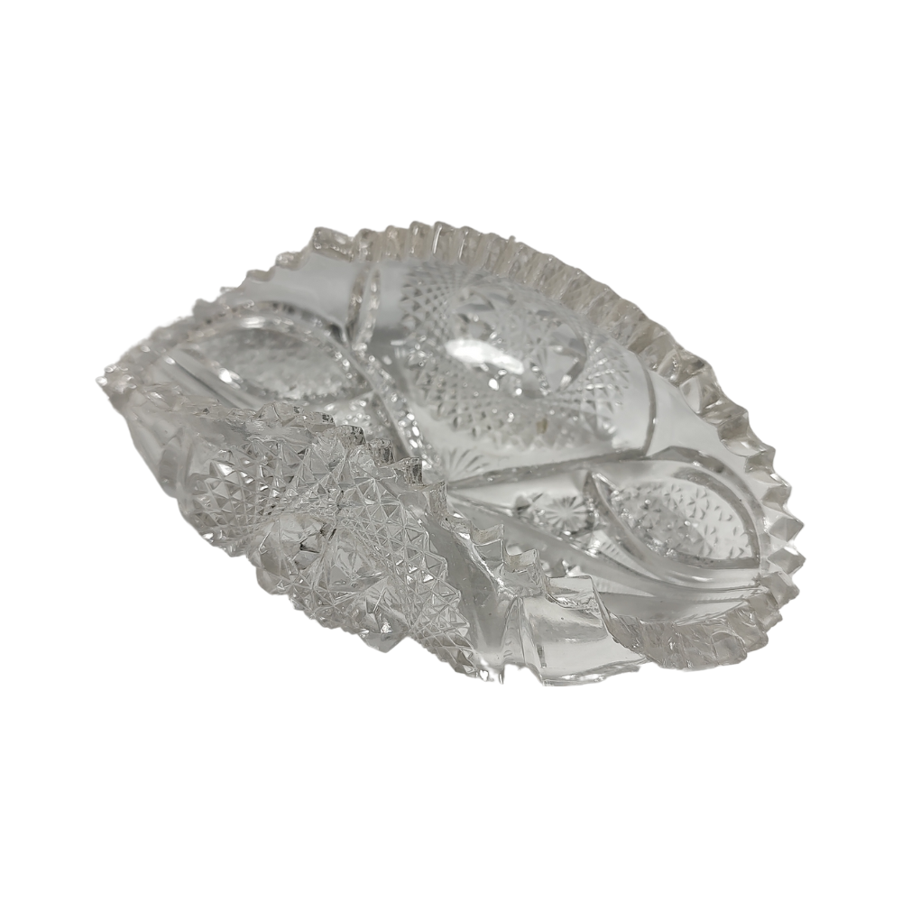 Crystal Curled Dish Sage Brush Holder