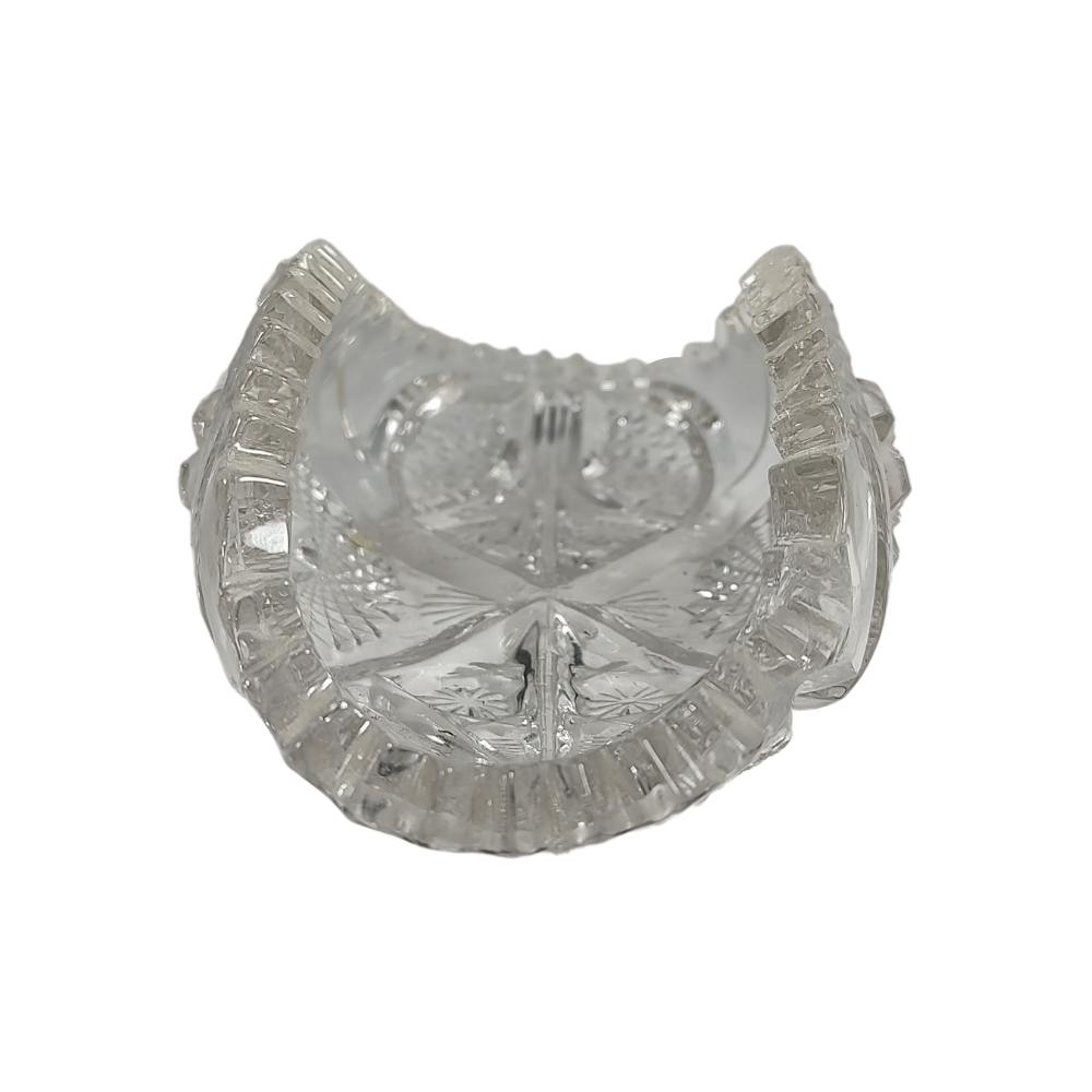 Crystal Curled Dish Sage Brush Holder
