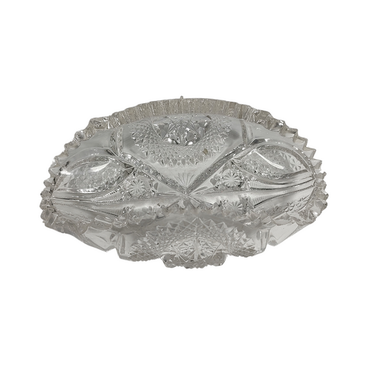 Crystal Curled Dish Sage Brush Holder