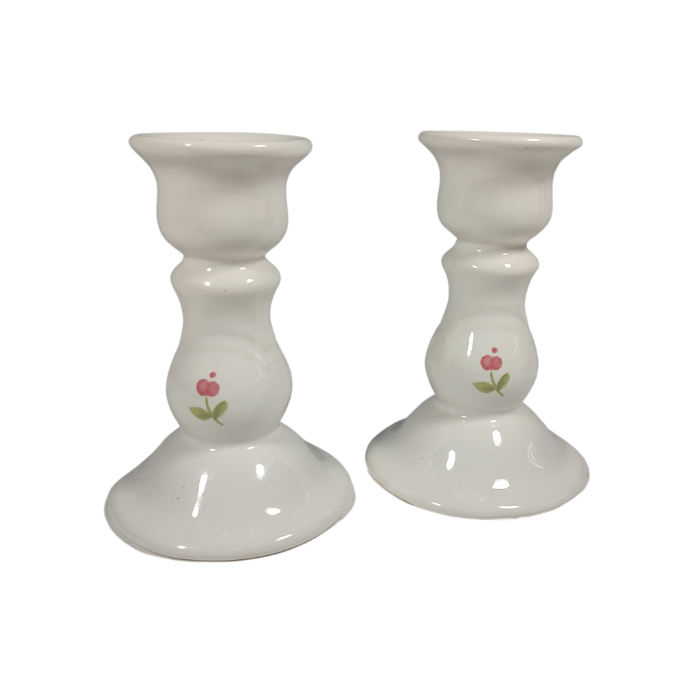 Vintage 80's Pfaltzgraff Garland Holder set of 2