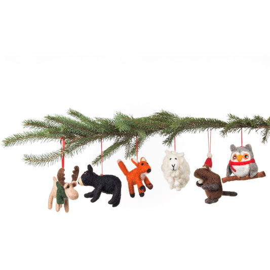 Handmade wool felt ornaments