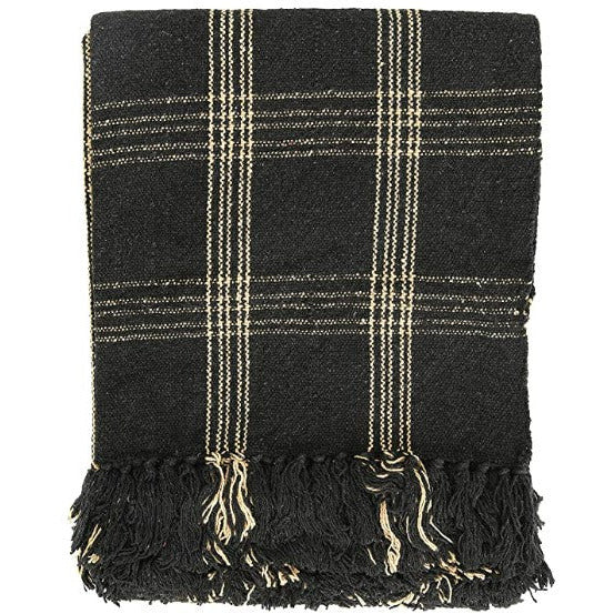Soft Cotton Blend Woven Plaid Throw Blanket